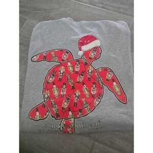 Simply Southern Long Sleeve Turtle Nutcracker Christmas Graphic T Shirt Gray 2XL